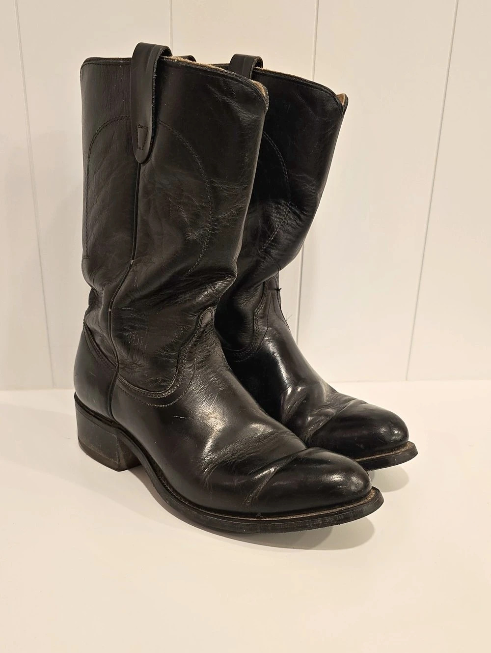 Texas 8300 Black Leather Boots US 9.5 D